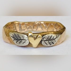 Jes Maharry Sundance 14k Gold Sterling Silver Heart Grows Fonder Ring 8.